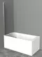 Шторка на ванну стеклянная «Cezares» UNO-V-1-90/150-P-Cr матовая универсальная, фото №1