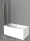 Шторка на ванну стеклянная «Cezares» UNO-V-11-100/150-C-Cr прозрачная универсальная, фото №1
