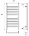 Водяной полотенцесушитель «Point» PN10148S П12 40/80 без комплектующих хром, фотография №3