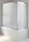 Шторка на ванну стеклянная «Vegas Glass» ZV+ZVF Tur Novo 150/70/140 сатин/хром универсальная, фото №1