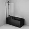 Шторка на ванну стеклянная «Am.Pm» W90BS-080-140BT 80/140 прозрачная/чёрная универсальная, фотография №3