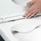 Комплект инсталляция с унитазом, крышкой и кнопкой смыва «Point» (OLI 120 Eco pneumatic/унитаз Ника/клавиша Karisma)  безободковый белый, фотография №7