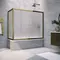 Шторка на ванну стеклянная «Vegas Glass» Z2V+ZVF Tur Novo 150/75 сатин/бронза универсальная, картинка №2
