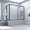 Шторка на ванну стеклянная «Vegas Glass» ZV+ZVF Novo 160/70 Crystal vision/чёрная матовая универсальная, картинка №2
