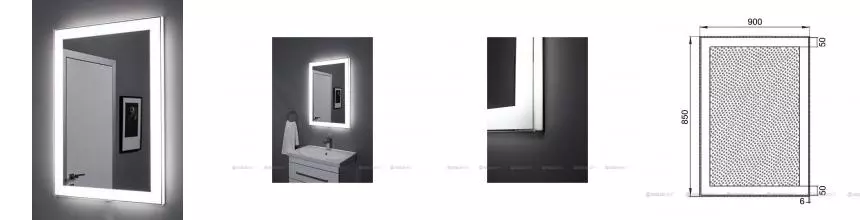 Зеркало «Aquanet» Алассио 90 с инфракрасным выключателем с подсветкой