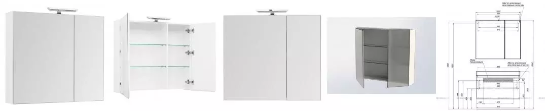 Зеркальный шкаф «Aquanet» Йорк 100 без света белый левый