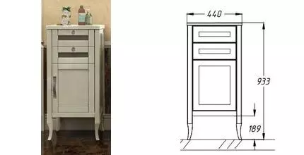 Тумба из массива «Opadiris» Мираж 44 слоновая кость правая