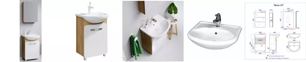 Мебель для ванной «Aqwella» Вега 55 дуб сонома