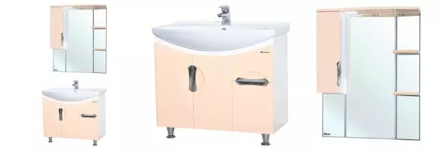 Мебель для ванной «Bellezza» Лагуна 75 бежевая/белая