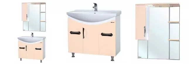 Мебель для ванной «Bellezza» Лагуна 85 бежевая/белая