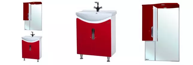 Мебель для ванной «Bellezza» Лагуна 65 красная/белая