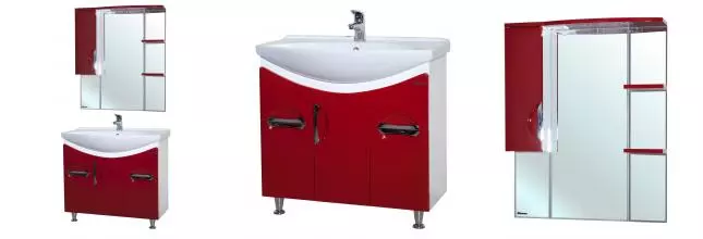 Мебель для ванной «Bellezza» Лагуна 85 красная/белая