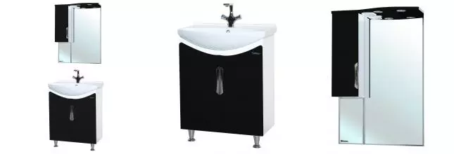 Мебель для ванной «Bellezza» Лагуна 65 чёрная/белая