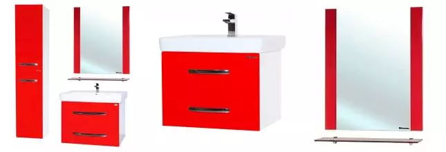 Мебель для ванной подвесная «Bellezza» Рокко 60 Н красная/белая