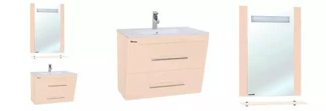 Мебель для ванной подвесная «Bellezza» Берта 60 Н бежевая