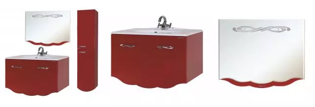 Мебель для ванной подвесная «Bellezza» Версаль 100 со скрытым ящиком красная