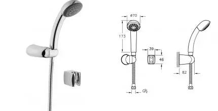 Душевой гарнитур «Vitra» Nano 1F A45697EXP хром