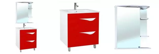 Мебель для ванной «Bellezza» Эйфория 60 красная/белая