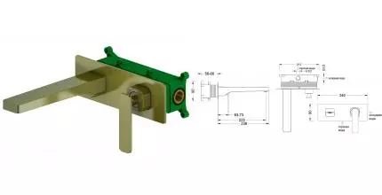 Смеситель для раковины «Timo» Torne 4371/02SM антик