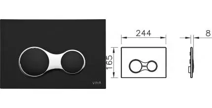 Кнопка смыва «Vitra» Loop Sirius 740-0411 черная матовая
