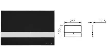 Кнопка смыва «Vitra» Select 740-1101 стекло черное/хром