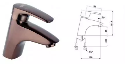 Смеситель для раковины «Timo» Beverly 0051F венге