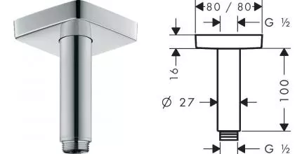 Кронштейн для верхнего душа «Hansgrohe» 10 хром