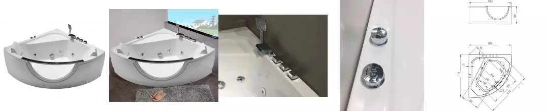 Гидромассажная ванна акриловая «Orans» BT-62118М с каркасом с сифоном белая