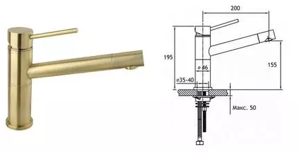 Смеситель для кухонной мойки «Timo» Saona 2303F антик