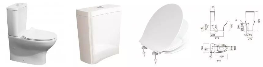 Унитаз компакт «Sanitana» Pop Art белый с сиденьем термопласт с микролифтом белый