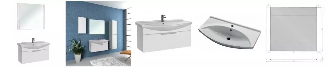 Мебель для ванной подвесная «Dreja» Laguna 105 белая