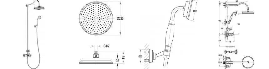 Душевая система «Cezares» LIBERTY-F-CD-T-01 с термостатом хром