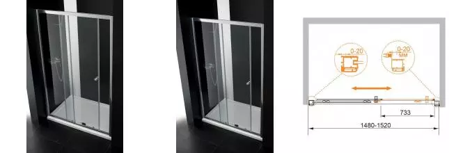 Душевая дверь «Cezares» ANIMA-W-BF-1-150-C-Cr 150/195 прозрачная/хром универсальная