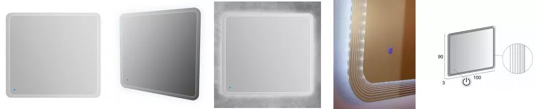Зеркало «Cezares» 90/100 с подсветкой c сенсорным выключателем Touch system