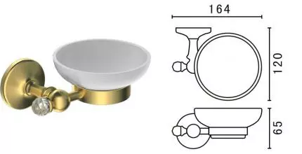 Мыльница «Art&Max» Antic Crystal AM-E-2699ASJ-Do на стену золото/белая