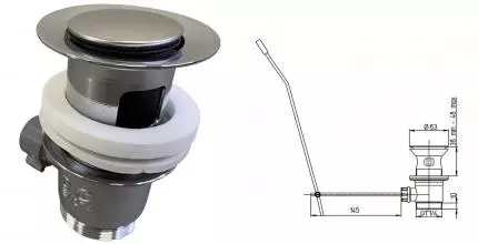 Донный клапан для раковины «Paini» 945 полуавтомат хром