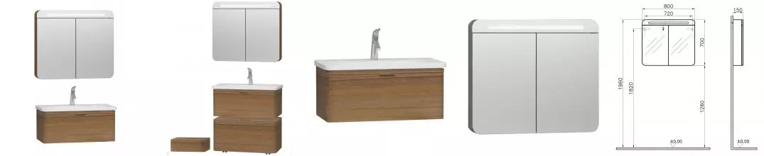 Мебель для ванной подвесная «Vitra» Nest Trendy 80 с 1 ящиком древесина