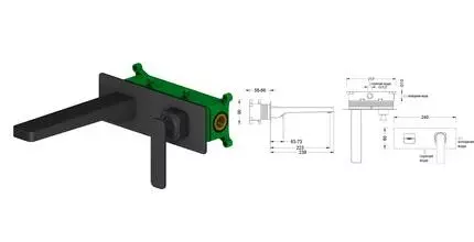 Смеситель для раковины «Timo» Torne 4371/03SM чёрный