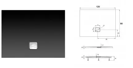 Душевой поддон «Riho» Basel 416 120/90 низкий акриловый прямоугольный чёрный матовый с сифоном