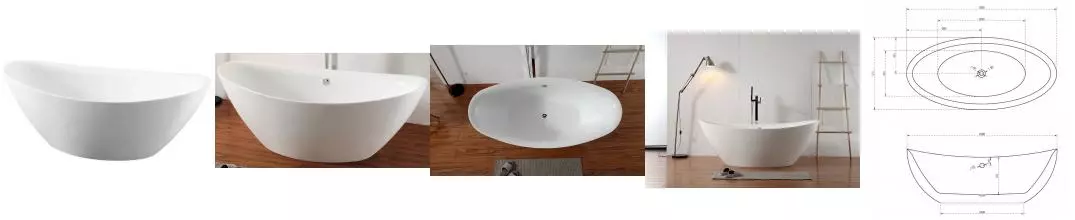 Ванна акриловая «Abber» AB9248 180/87 с каркасом с сифоном белая