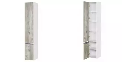Пенал «Aquaton» Капри 30 подвесной бетон пайн/белый левый