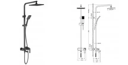 Душевая система «Timo» Torne SX-4320/03 чёрная