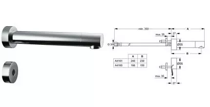 Излив к смесителю «Ideal Standard» Ceraplus A4161AA 23 хром