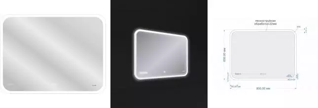 Зеркало «Cersanit» Design Pro 070 80/60 с подсветкой и подогревом