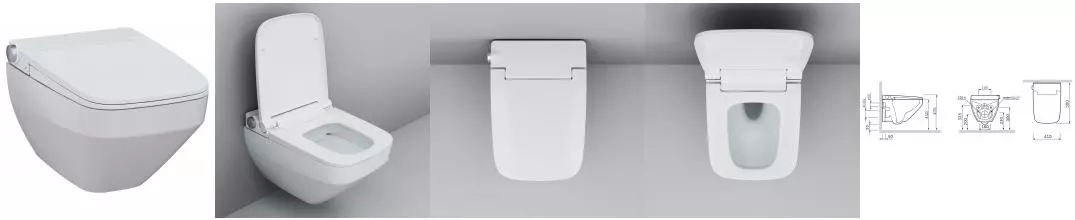 Подвесной унитаз безободковый «Am.Pm» Inspire 2.0 CCC50A1700SC с биде белый с сиденьем дюропласт с микролифтом белое