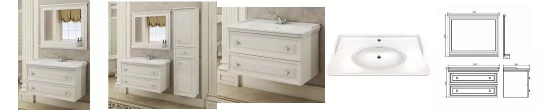 Мебель для ванной подвесная «Comforty» Феррара 100 белая