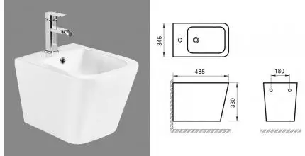 Подвесное биде «Belbagno» Ardente-R BB0520BH белое без крышки