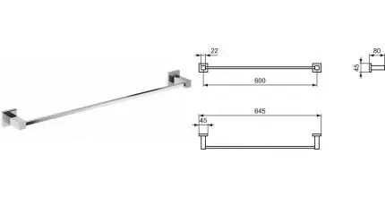 Полотенцедержатель «Ideal Standard» Iom Square E2197AA на стену хром