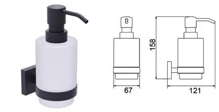 Дозатор для мыла «Timo» Selene 12039/03 на стену чёрный
