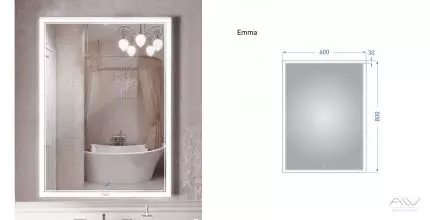 Зеркало «Alavann» Emma 60 с сенсорным выключателем с подсветкой